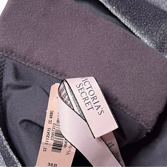 Victoria's Secret Glitter Velvet Body By Victoria Lined Demi Bra Top Size 36B - Picture 3 of 5